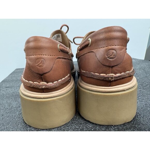 Sperry Women's 12 Bayside Boat Shoe Sahara Brown Leather Chunky (STS89211) - Picture 7 of 16